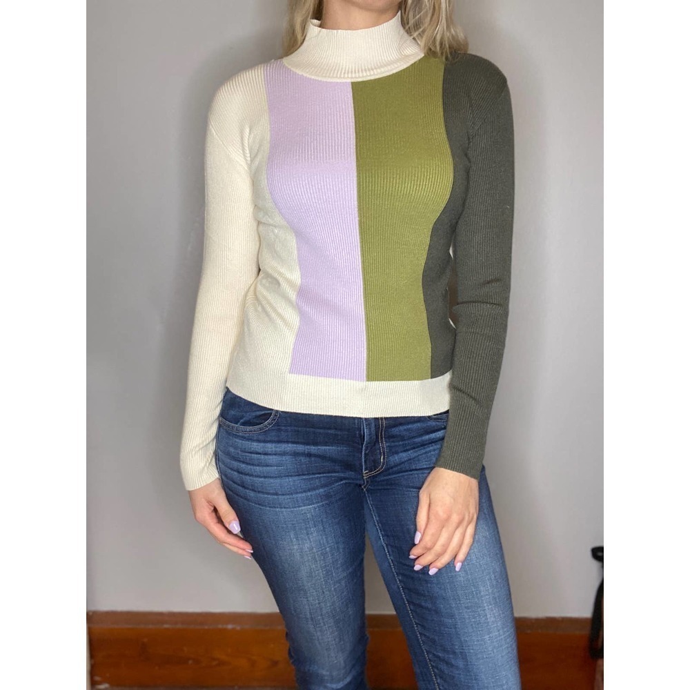 Compania Fantastica Striped Turtleneck Sweater Large